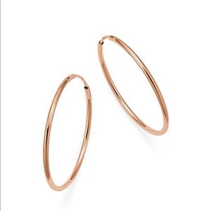 14K Rose Gold Endless Hoop Earrings